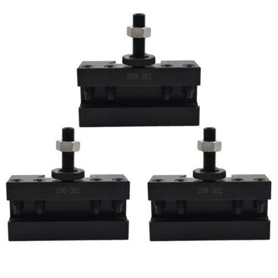 DURAFORCE 3Pcs CXA #2 250-302 Quick Change Tool Post Boring Turning & Facing Holder Lathe