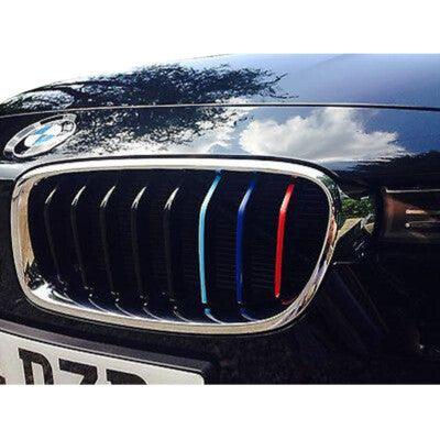 M Colored Kidney Grille Stripe Decal Sticker Set for BMW 3 Series