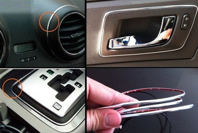 DURAFORCE 3M Micro Chrome Trim Molding Roll Interior Car Speakers Gauges Dashboard Strip