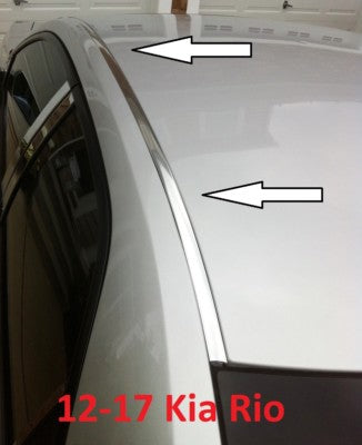 Chrome Roof Top Trim Molding Kit for Kia Rio 2012 2013 2014 2015 2016 2017