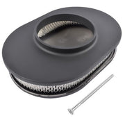 DURAFORCE 12" Oval Fully Finned Black Aluminum Air Cleaner For Classic Chevy Ford Mopar