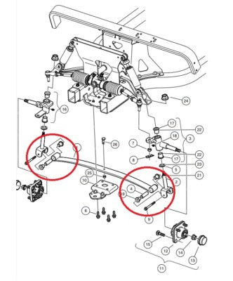 Club Car Precedent Front End Bushing Kit Control Arm Sleeve Repair