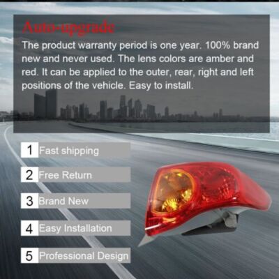 DURAFORCE For 09-10 Toyota Corolla Rear Left & Right Side Outer Tail Light Brake Lamp 2Pc
