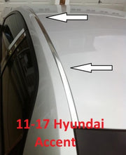 DURAFORCE 2011-2017 Hyundai Accent Sedan Chrome Roof Top Trim Molding Kit