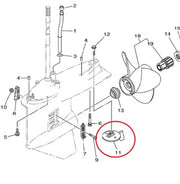 DURAFORCE Zinc Trim Tab Anode for Yamaha Outboards Counter Rotation 6K1-45371-02-00