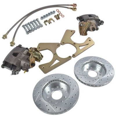 DURAFORCE For GM 10 & 12 Bolt Buick Skylark Chevy Bolt-On Rear Disc Brake Kit w/ E-Brake