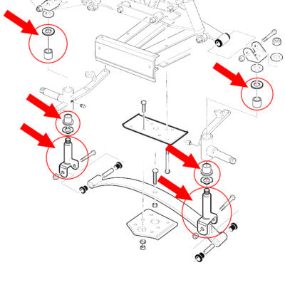 1016386 1010121 King Pin Assembly Kit for Club Car DS Carryall 1981 Up 2 Piece