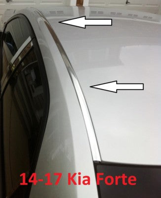 Chrome Roof Top Trim Molding Kit for Kia Forte 2014 to 2017