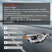 DURAFORCE Headlight For Toyota Corolla 2014-2016 Headlamps Passenger Side Clear RH Housing