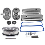 DURAFORCE Aluminum Full Finned 12" Air Cleaner Dress Up Kit for Chevrolet Small Block 350