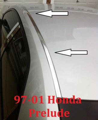 Chrome Roof Trim Molding Kit for Honda Prelude 1997 Through 2001