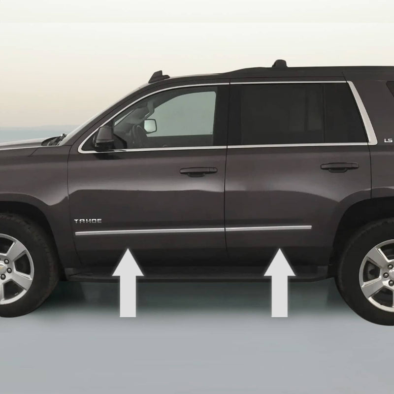 DURAFORCE Chrome Side Door Trim Rocker Panel Molding Kit for 15-19 Chevy Tahoe Suburban
