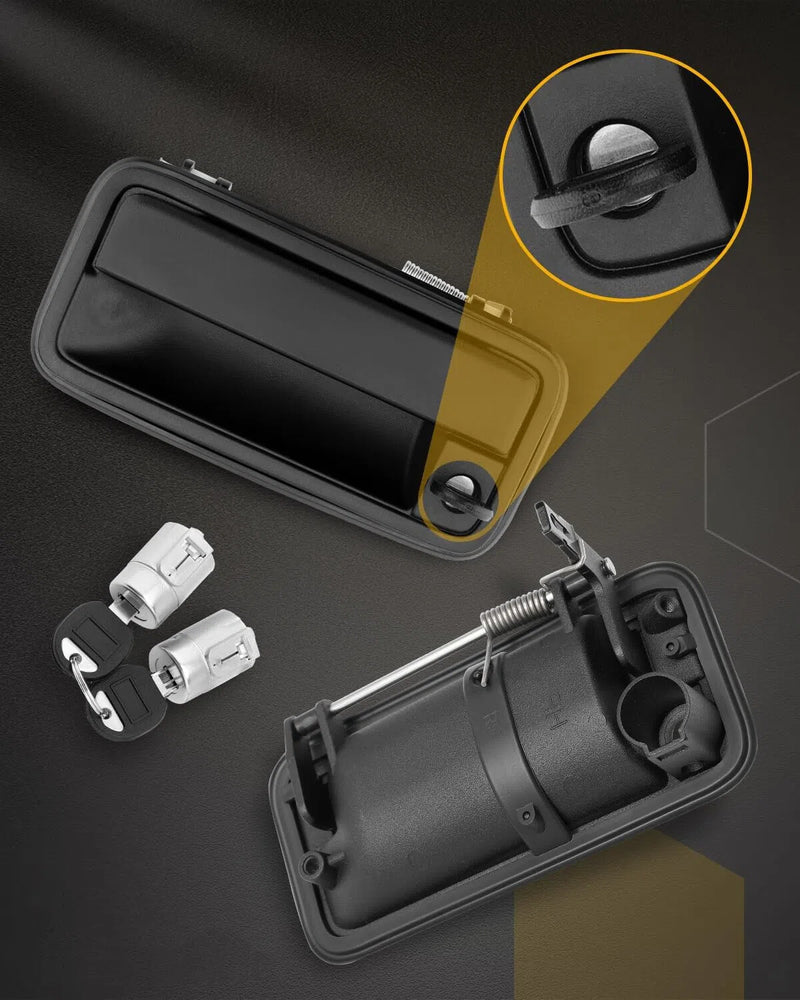 Metal Exterior Door Handle with Lock Cylinder Keys for Chevy GMC C1500 1988 2000