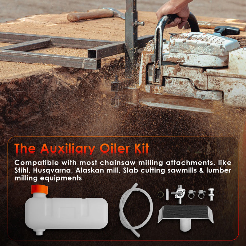 Auxiliary Oiler Kit with Hose for Chainsaw Milling Attachment Cut Sawmill Lumber