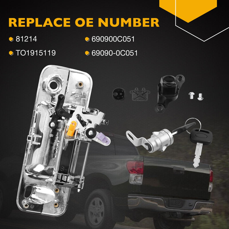 Tailgate Handle Latch With Lock Camera Accessories Kit For Toyota 2007 13 Tundra