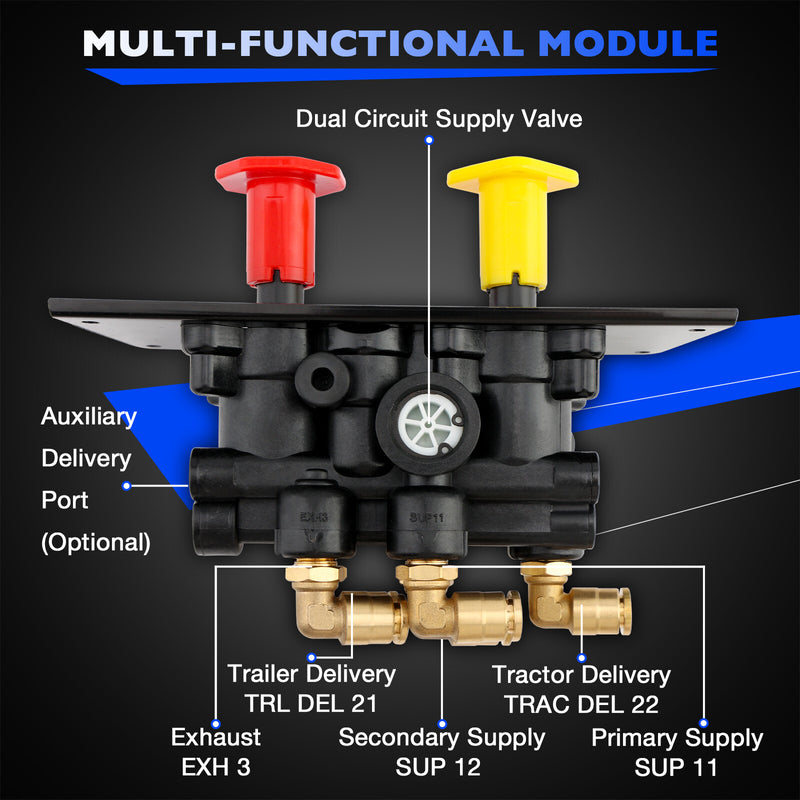 801631 MV3 Dash Air Brake Control Valve For Bendix Freightliner BW5013293 Volvo