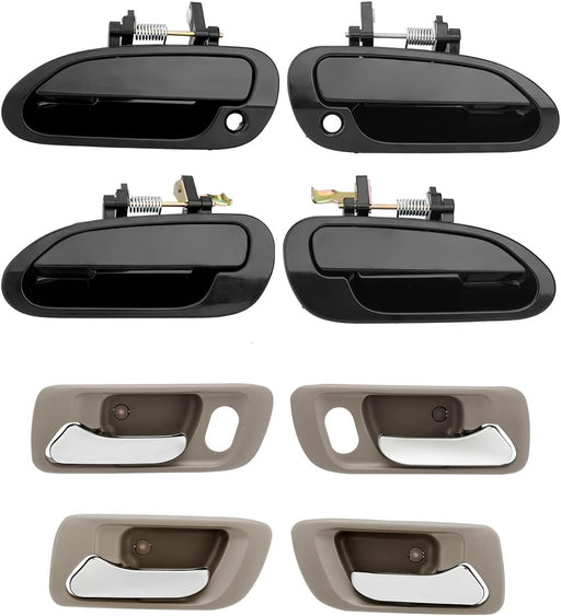DURAFORCE 72165S84A01ZC Outside Exterior Interior Door Handle Set for 1998-02 Honda Accord