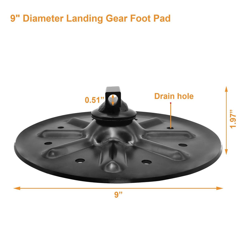 9 Inch Round Trailer Jack Landing Foot Plate for A Frame Boat RV Camper 2 Pcs