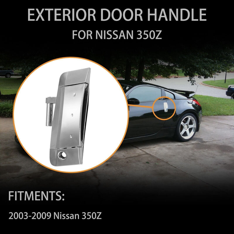 Exterior Door Handle Driver and Passenger Side Silver for Nissan 2003 2009 350Z