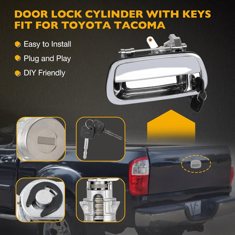 80867 Tailgate Handle with Lock Cylinder Key for Toyota Tundra 00 06 69090 0C010