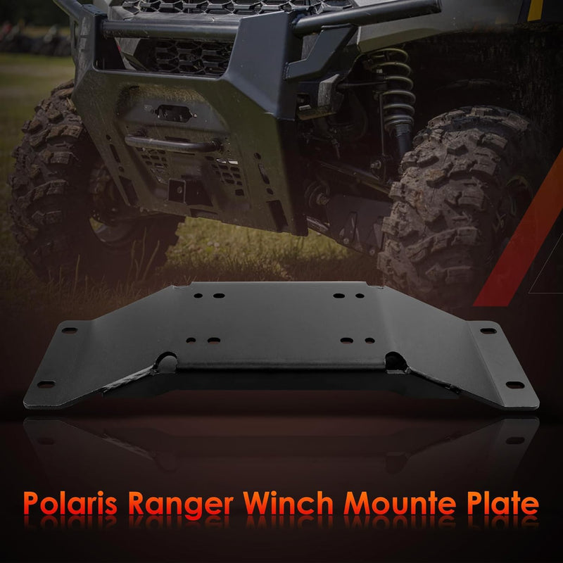 Trailer Winch Mount Plate Bracket Set For Polaris Ranger Midsize 570 2022 2025