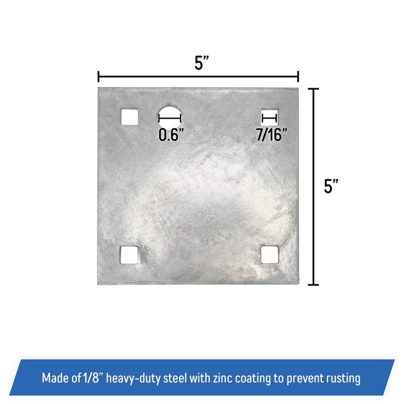 DURAFORCE Stationary Floating Dock Backer Plates 5x5 Heavy Duty Galvanized Steel 16 Pack