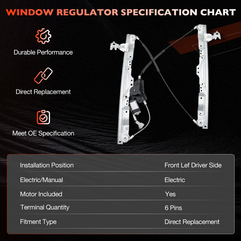 Front Driver Side Power Window Regulator with Motor for Nissan Titan 2004to2015