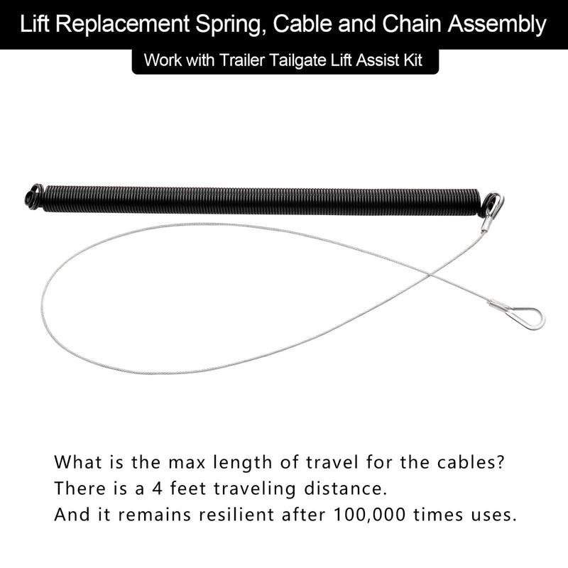 Trailer Ramp Gate Assist Spring Cable Kit For Gorilla Lift 2X