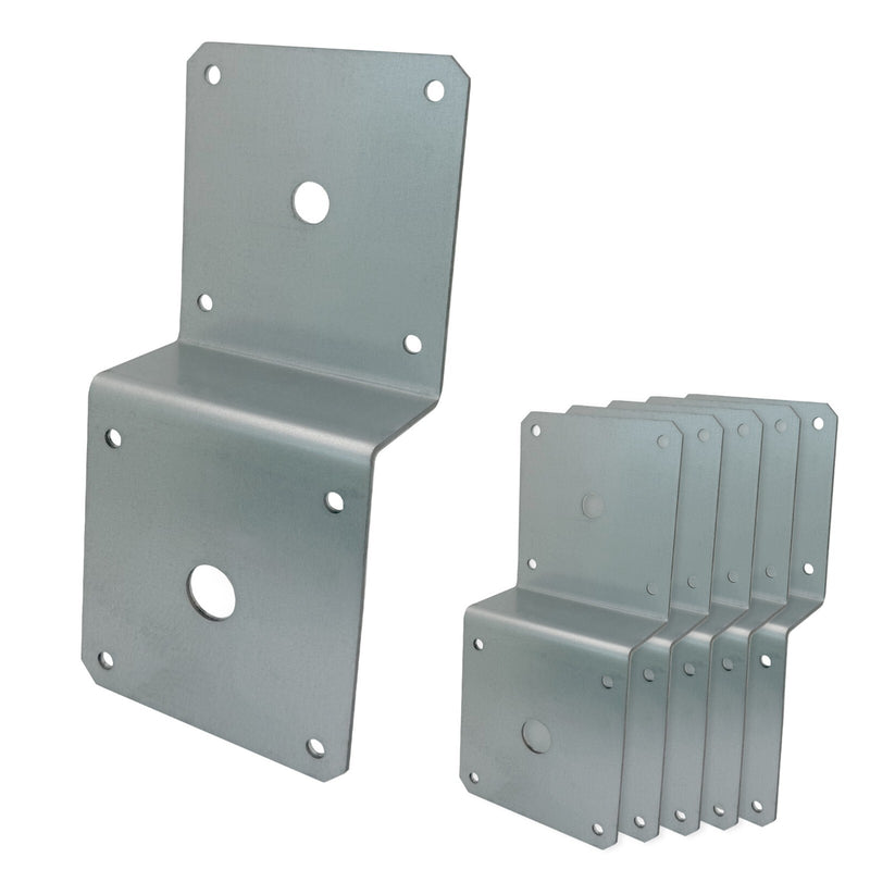 Galvanized Deck Joist Tie Plate Z Bracket for 2x4 Cross Joist and 4x4 Post 6 Pack