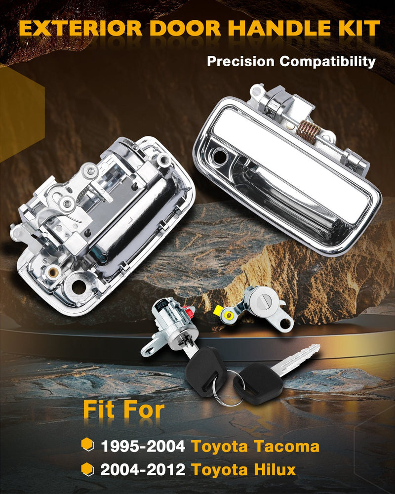 Front Exterior Door Handles Lock Cylinders for Toyota Tacoma Hilux 95 12 2Pcs