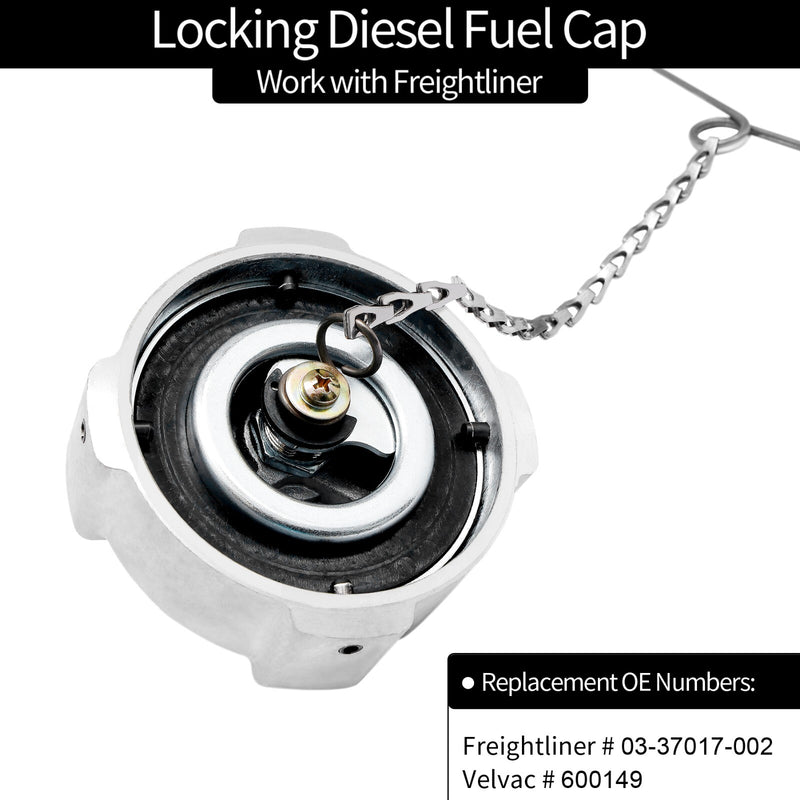 03 37017 002 AL Locking Diesel Fuel Cap For Freightliner Cascadia Columbia 96 18