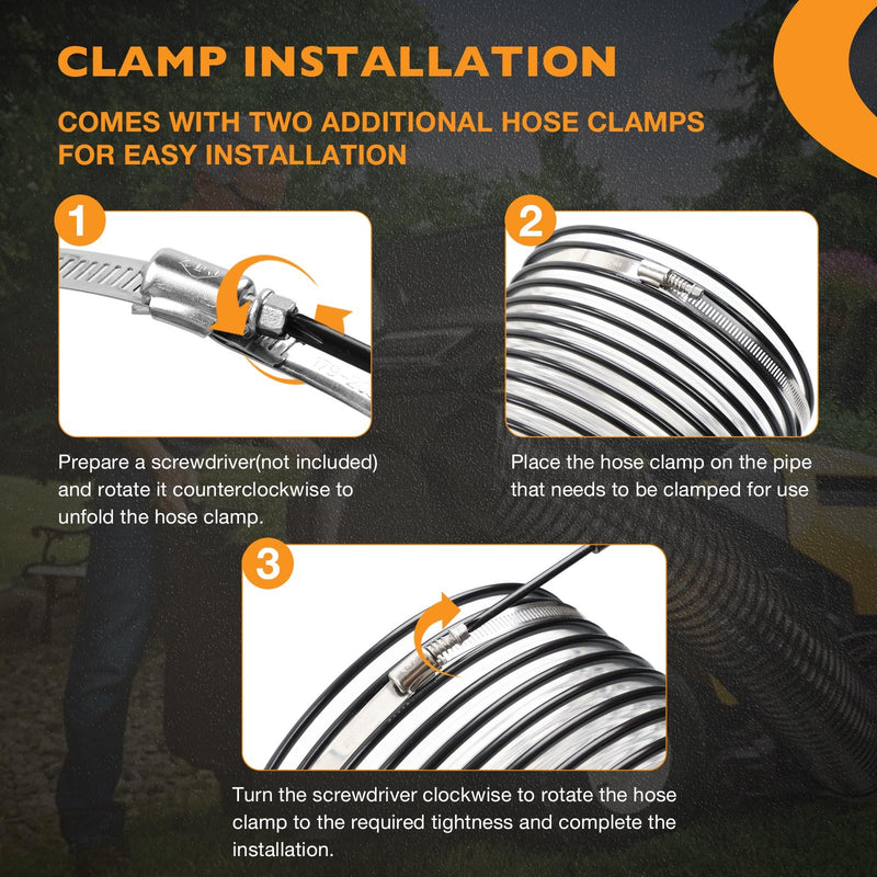 41882 Lawn Vacuum Hose 6x84 Inch with Clamps for Agri Fab Mow N Vacs 69860
