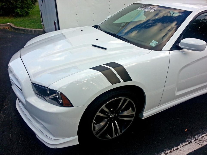 4 Dual Fender Stripe Hash Mark Decal Graphic Kit for Dodge Charger