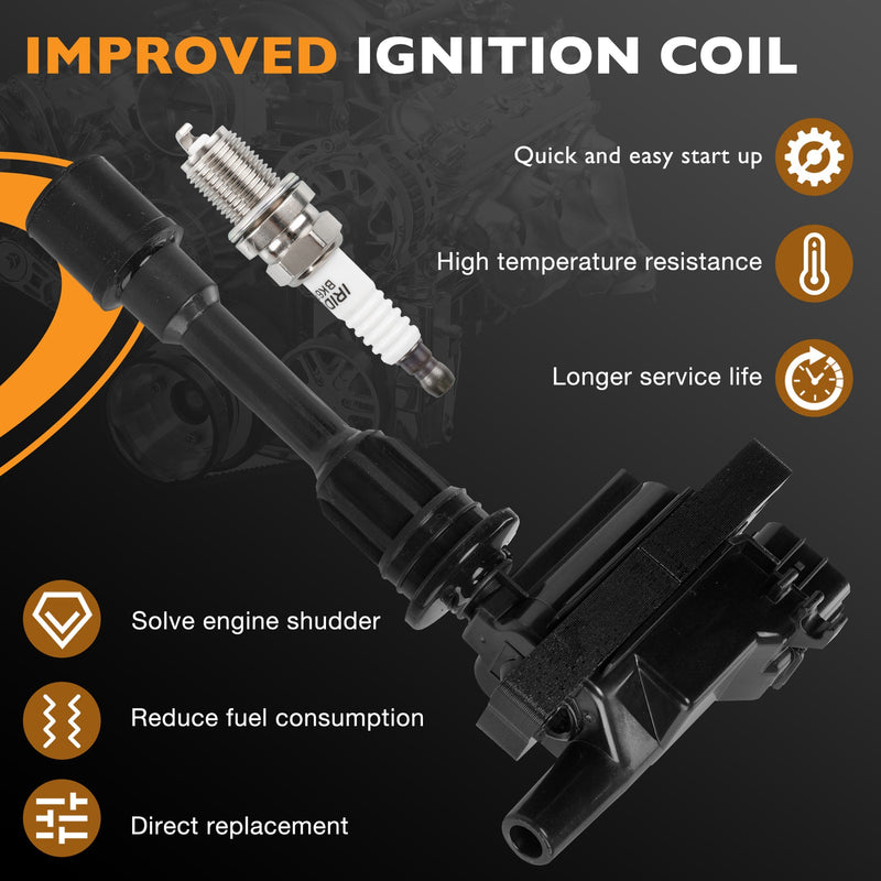 UF407 Ignition Coil Pack Spark Plug Wire Set for Mazda Protege 2.0L 01 05 2 Pack
