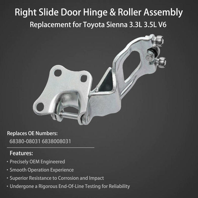 68380 08031 Right Center Sliding Door Hinge Roller for Toyota Sienna 2004 to 2010