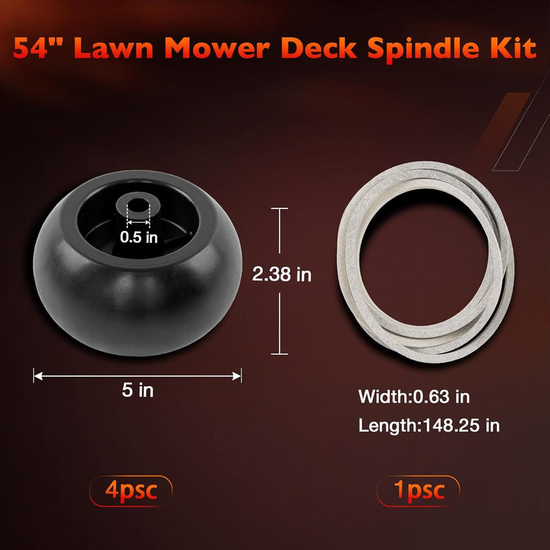 54 Mower Blade Spindle Belt Wheel Idler Kit For Cub Cadet ZT1 ZT2 Troy Bilt MTD