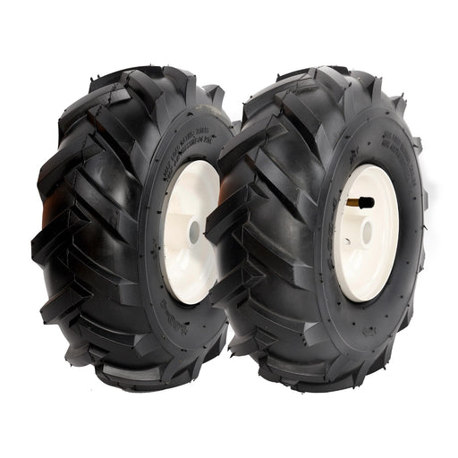 DURAFORCE 11x4.00x4 Tiller Tire Wheel For Craftsman Troy Bilt 3 1/8 3/4 Axle 2 Piece