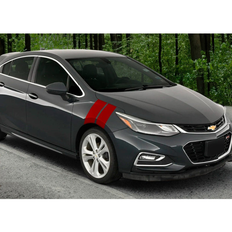 4 Inch Dual Fender Stripe Hash Mark Decal Kit For Chevy Cruze