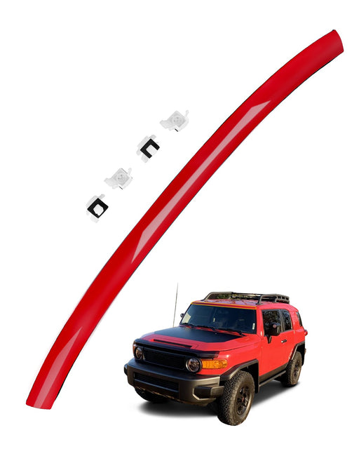 DURAFORCE Red Upper Outer Moulding Trim Front Top Windshield for Toyota FJ Cruiser 2007 14
