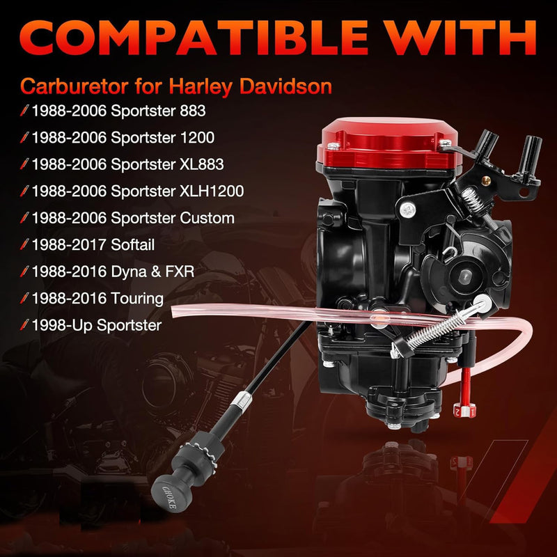 CV40 Carburetor for 88-16 Harley Davidson Sportster 883 1200 XL883 XLH1200