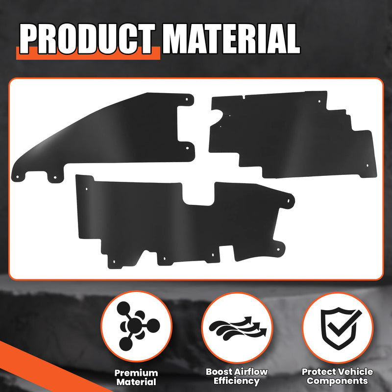 Radiator Grille Air Deflector Set with Mounting Hardware for Ford F150 2009 2014