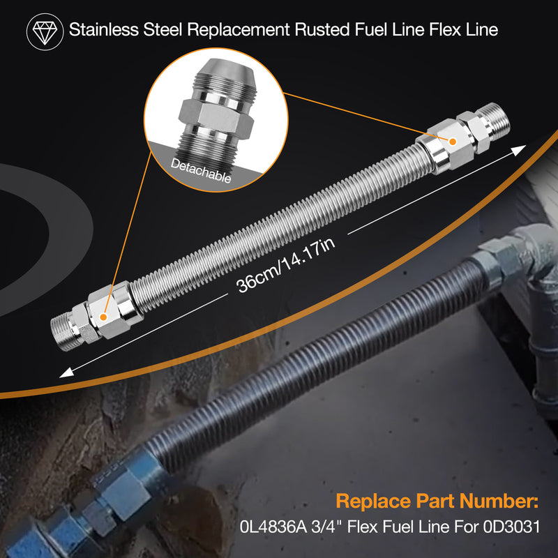 0L4836A Gas Fuel Line Flex Hose 3/4in No PVC for Generac Generators 0D303