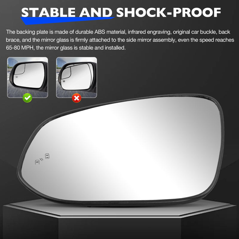 Heated Mirror Glass BSD Left Driver Side for 13 24 Toyota RAV4 Tacoma 4Runner