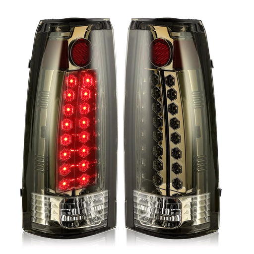 DURAFORCE DOT Fits 88 98 Chevy GMC C K 1500 3500 Yukon Silverado Smoke LED Tail Lights