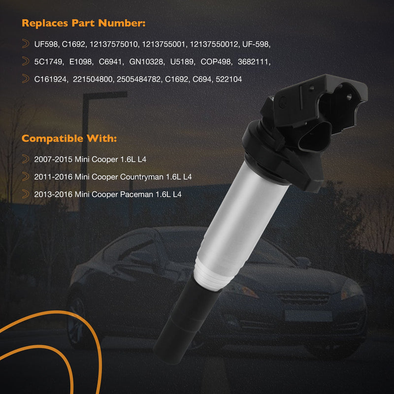 UF598 Ignition Coil Pack for Mini Cooper Countryman Paceman 07 16 1.6L L4 4 Pack