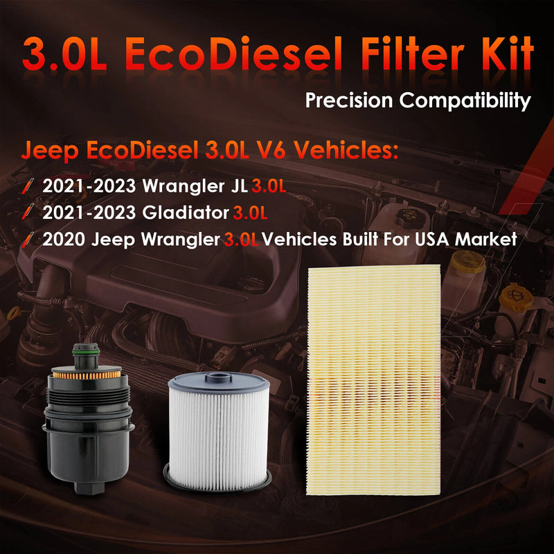 68436631AA Diesel Fuel Air Oil Filters 3.0L for Jeep Wrangler JL Gladiator 20 23