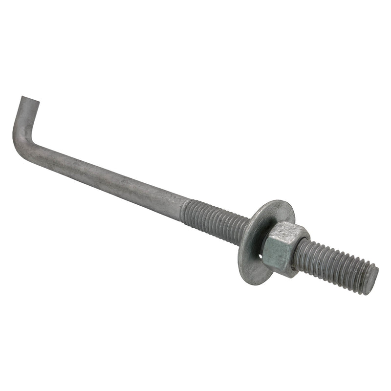 DURAFORCE 5 8 x 10 Inch Galvanized Threaded Anchor Bolts for Wood Concrete 10 Pack