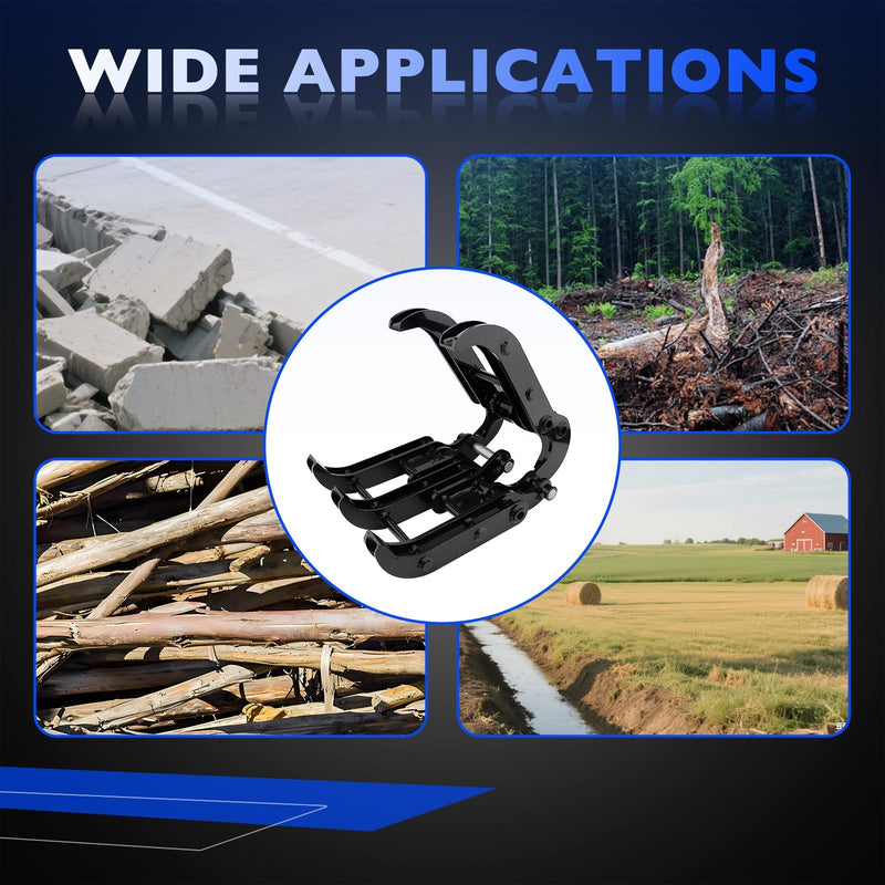 2 Pin Mini Excavator Grabber Attachment for 0.8 to 1.8 Ton Most Models