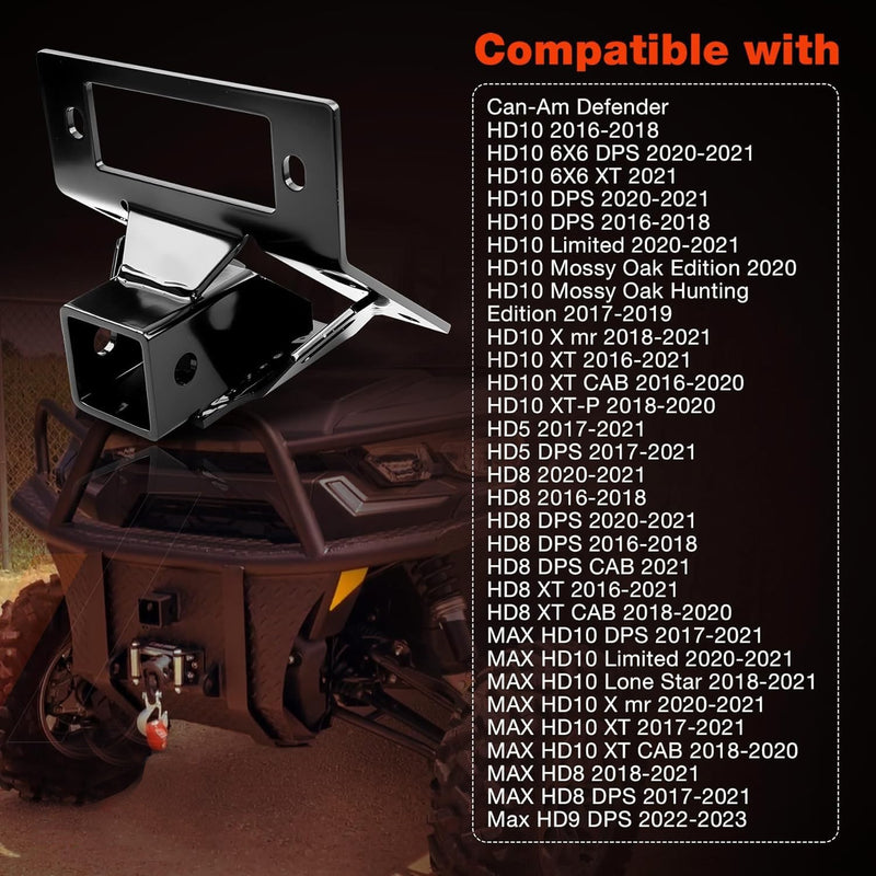 101720 Front Lower 2 Receiver Hitch for Can Am Defender HD10 HD8 HD5 Heavy Duty