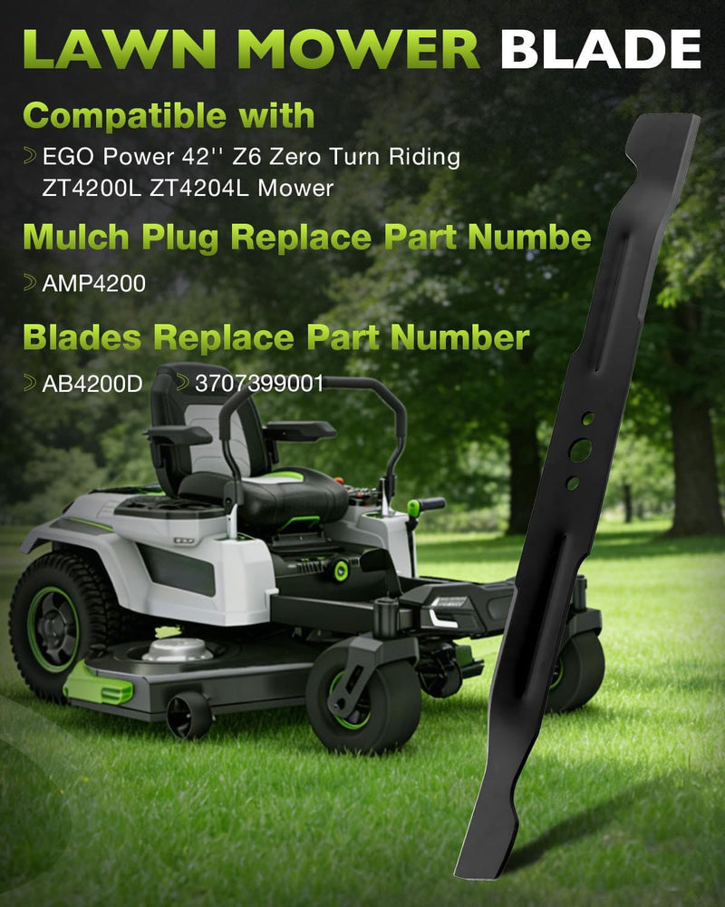 AB4200D AMP4200 Blades and Mulch Plug for EGO Power 42 Z6 Zero Turn Riding Mower